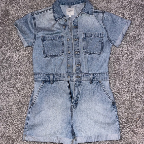 Dylan Cuffed Denim Romper - Picture 5 of 7